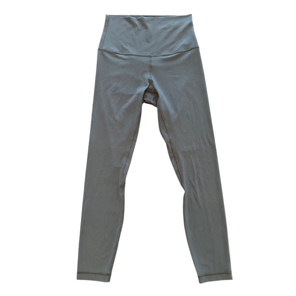 Lululemon Align High-Rise Ribbed Pant Women 2 Grey Blue Excellent 25" Legging